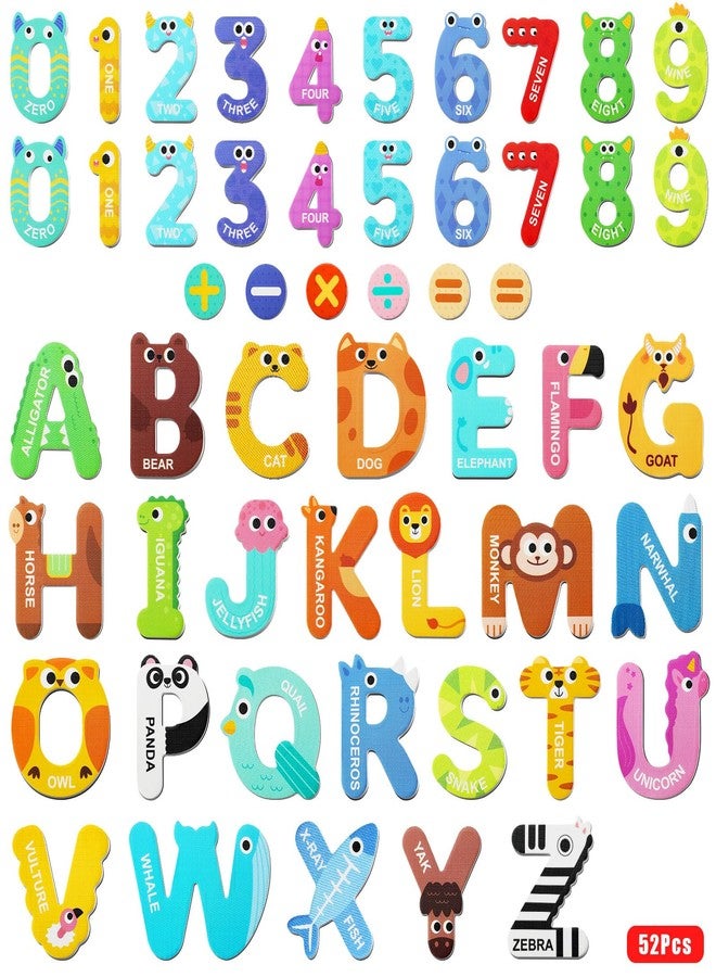 Cocurb 52 Pack Magnetic Letters Numbers Fridge Magnets for Toddlers 1 to 3 Learning Toys Animal ABC Cardboard for Refrigerator Colourful Alphabet Baby Educational Toys - Image 1